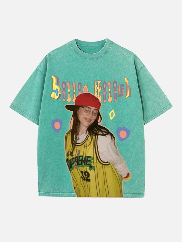 Billie Eilish Print Round Neck T-shirt
