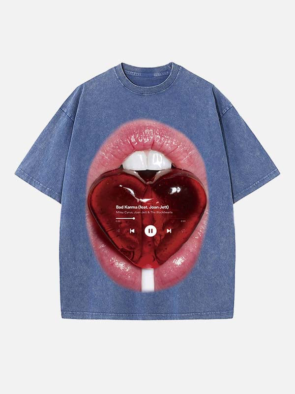 Miley Cyrus Print Round Neck T-shirt