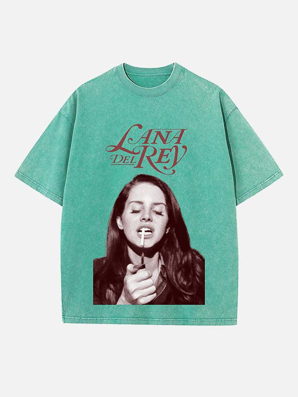 Lana Del Rey Print Round Neck T-shirt
