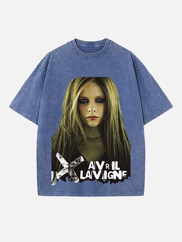 Avril Lavigne Print Round Neck T-shirt
