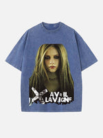 Avril Lavigne Print Round Neck T-shirt
