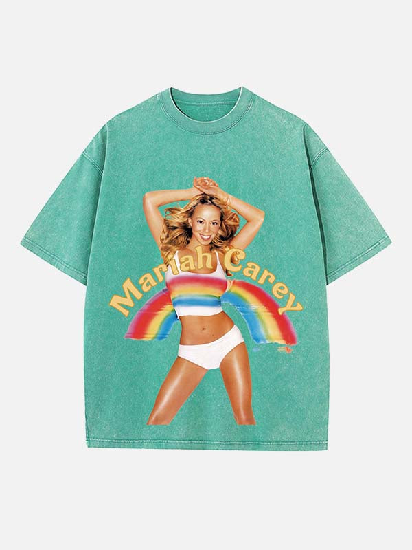 Mariah Carey Print Round Neck T-shirt