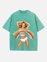 Mariah Carey Print Round Neck T-shirt