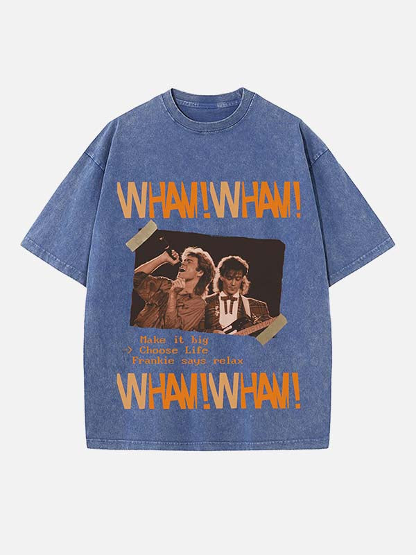 George Michael Wham! Print Round Neck T-shirt