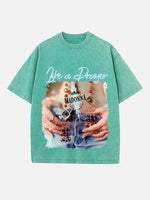 Madonna Print Round Neck T-shirt