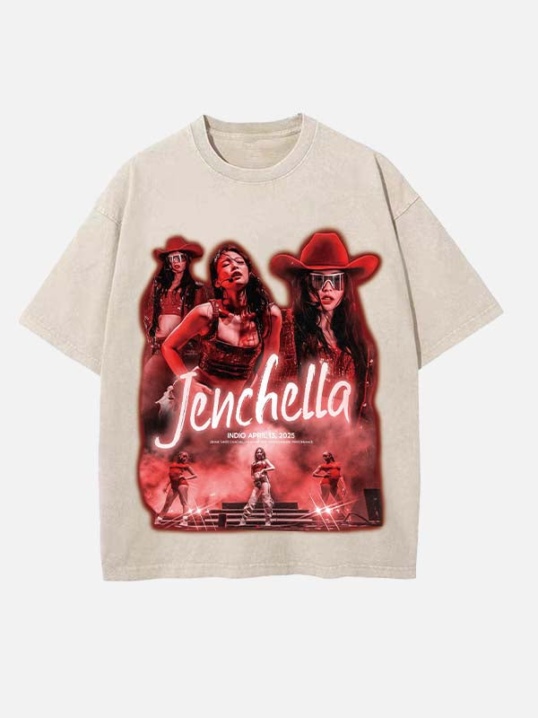 BLACKPINK Jennie Print Round Neck T-shirt