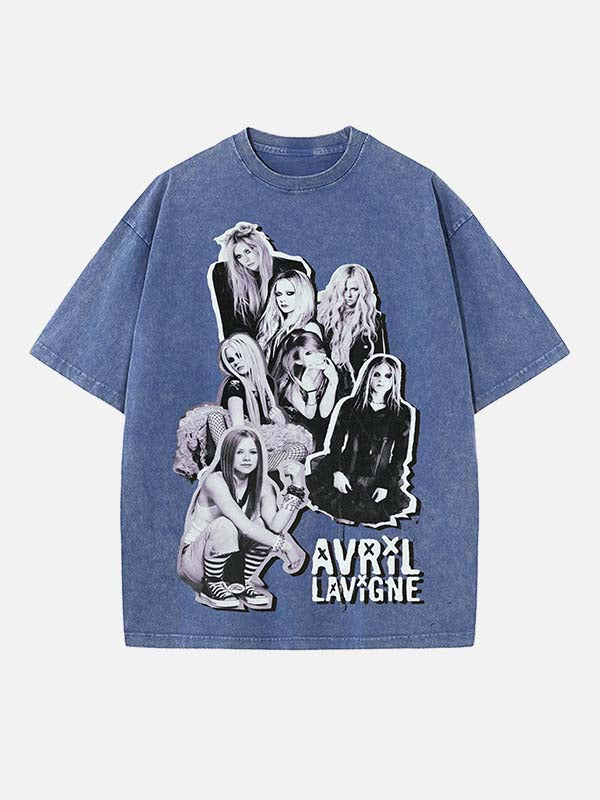 Avril Lavigne Print Round Neck T-shirt