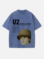 U2 Print Round Neck T-shirt