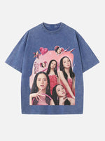 BLACKPINK Jisoo Print Round Neck T-shirt