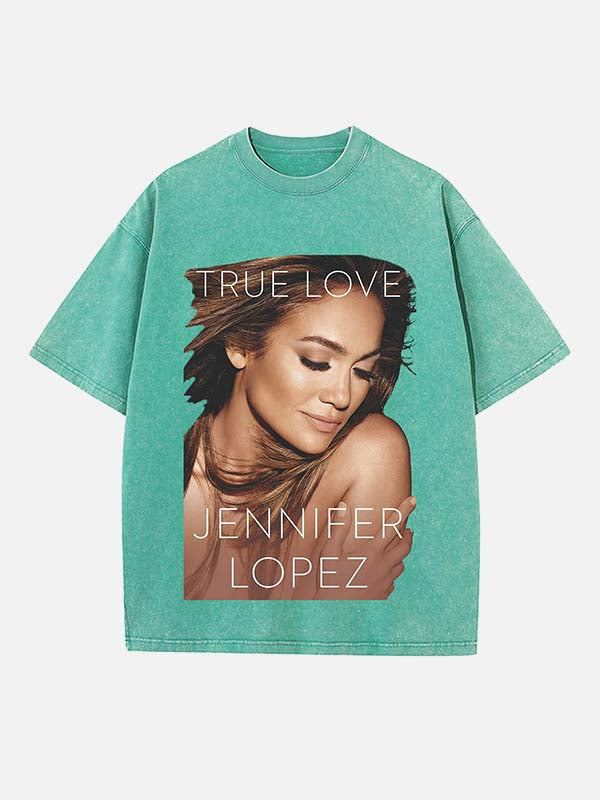 Jennifer Lopez Print Round Neck T-shirt