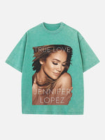 Jennifer Lopez Print Round Neck T-shirt
