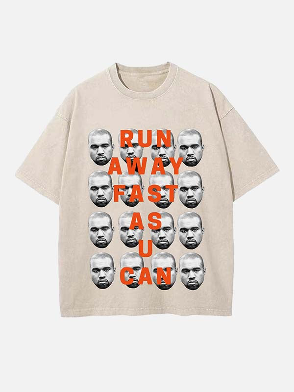 Kanye West Print Round Neck T-shirt