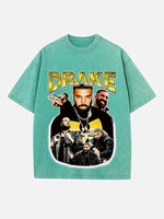 Drake Print Round Neck T-shirt