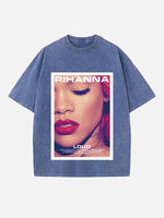 Rihanna Print Round Neck T-shirt