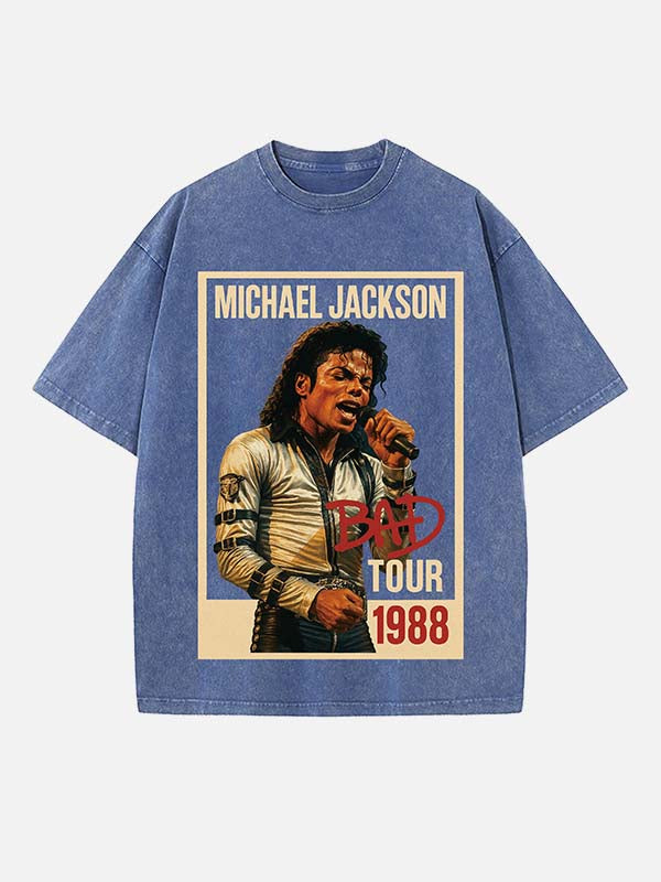 Michael Jackson Print Round Neck T-shirt
