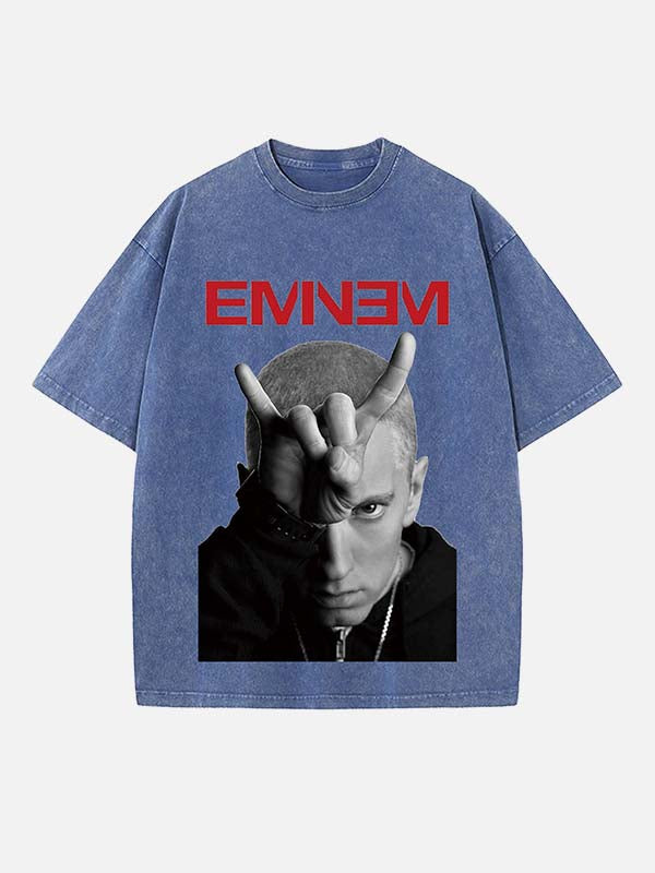Eminem Print Round Neck T-shirt