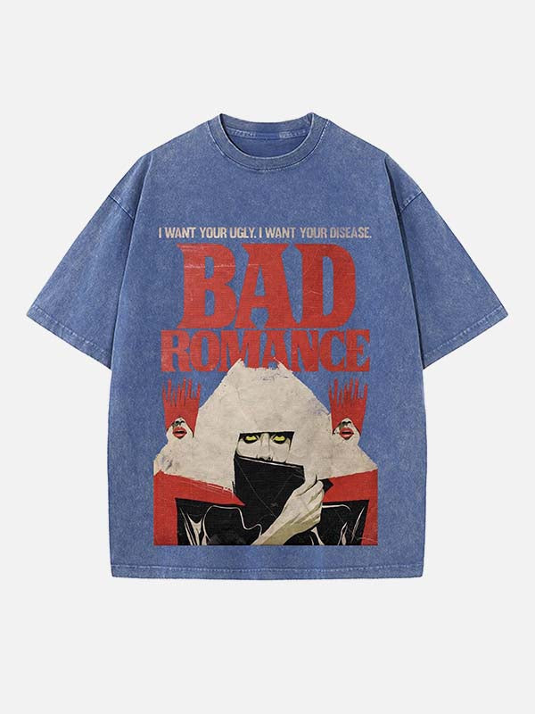 Lady Gaga Print Round Neck T-shirt