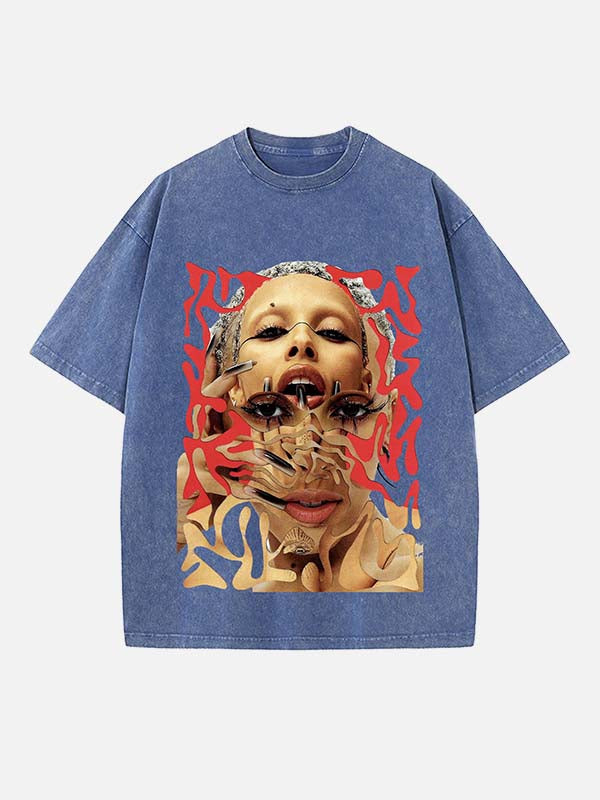Doja Cat Print Round Neck T-shirt