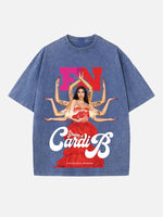 Cardi B Print Round Neck T-shirt