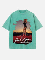 Dua Lipa Print Round Neck T-shirt