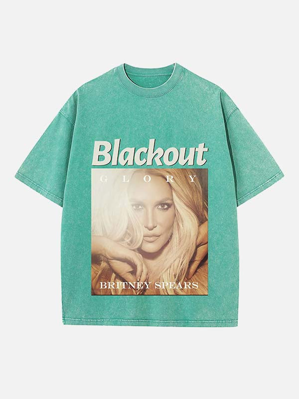 Britney Spears Print Round Neck T-shirt