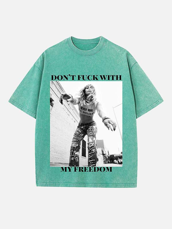 Miley Cyrus Print Round Neck T-shirt