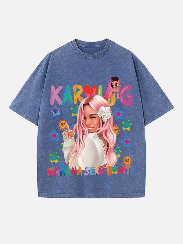 Karol G Print Round Neck T-shirt
