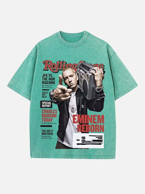 Eminem Print Round Neck T-shirt