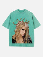 Kesha Print Round Neck T-shirt