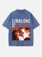 Post Malone Print Round Neck T-shirt