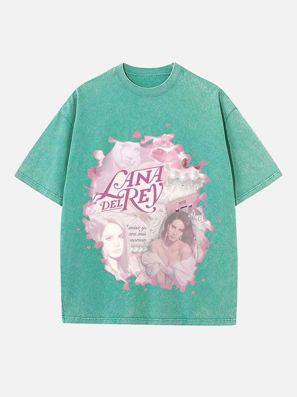 Lana Del Rey Print Round Neck T-shirt