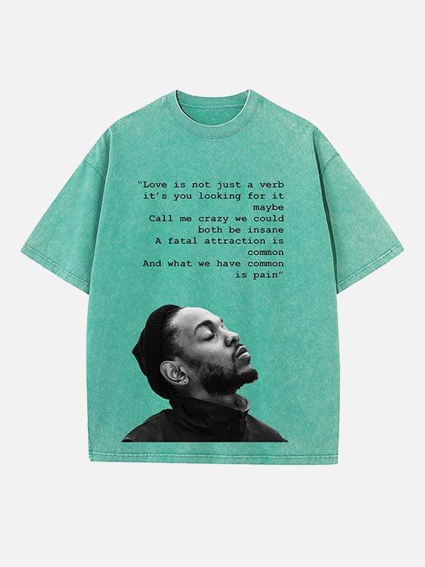 Kendrick Lamar Print Round Neck T-shirt