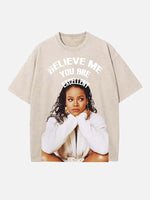 Rihanna Print Round Neck T-shirt