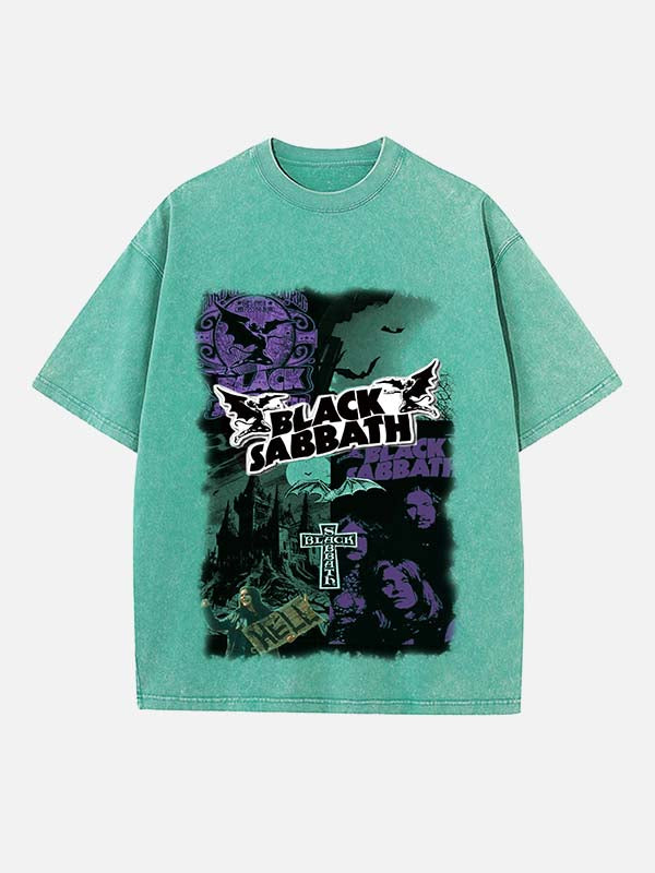 Black Sabbath Print Round Neck T-shirt