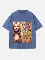 Britney Spears Print Round Neck T-shirt