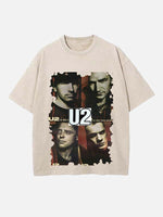U2 Print Round Neck T-shirt