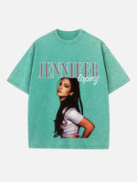 Jennifer Lopez Print Round Neck T-shirt