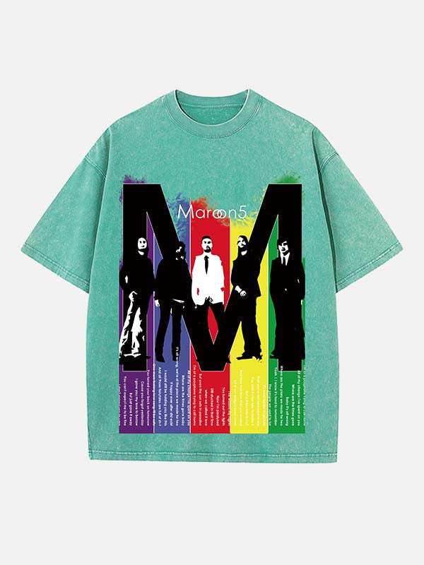 Maroon 5 Print Round Neck T-shirt