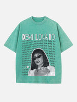 Demi Lovato Print Round Neck T-shirt