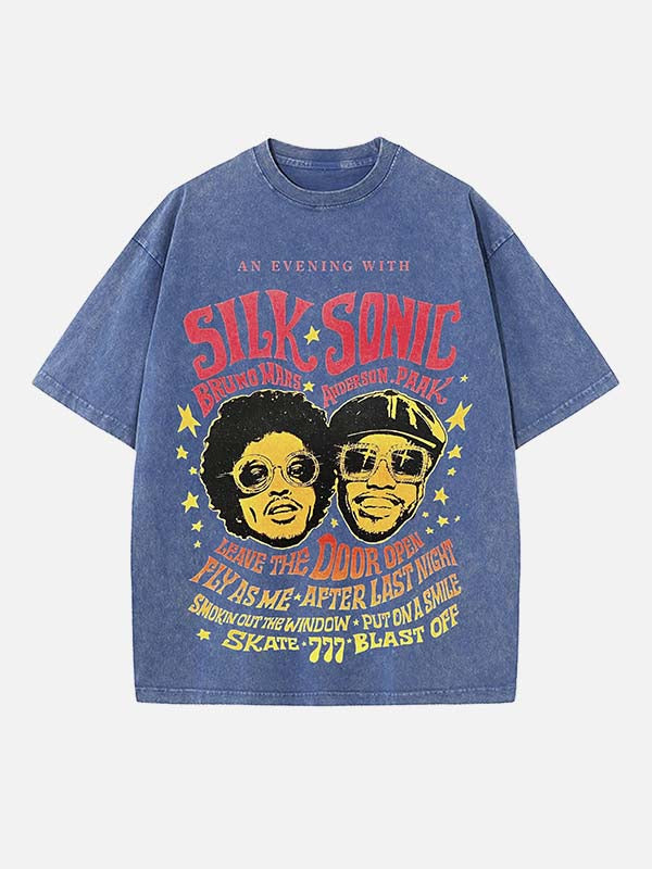 Bruno Mars Print Round Neck T-shirt