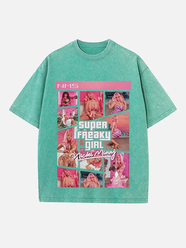 Nicki Minaj Print Round Neck T-shirt