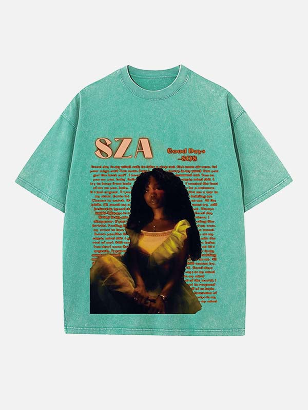 SZA Print Round Neck T-shirt