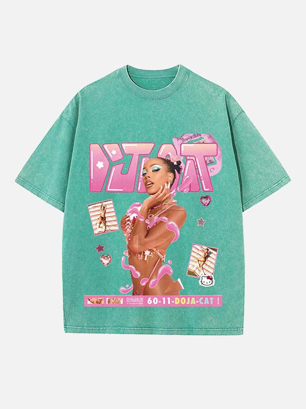 Doja Cat Print Round Neck T-shirt