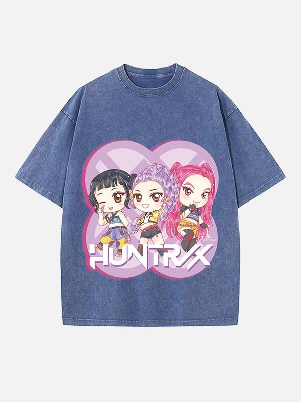 HUNTR/X Print Round Neck T-shirt