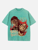 Travis Scott Print Round Neck T-shirt