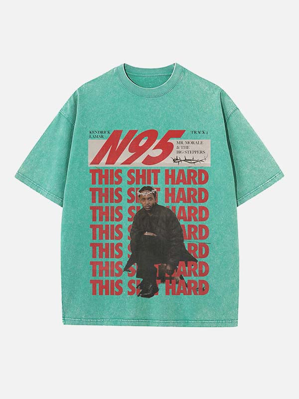 Kendrick Lamar Print Round Neck T-shirt