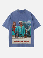 Lady Gaga & Bruno Mars Print Round Neck T-shirt