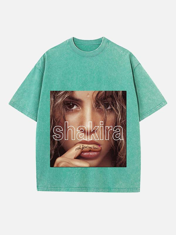 Shakira Print Round Neck T-shirt