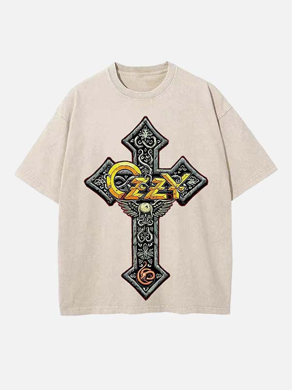 Black Sabbath Print Round Neck T-shirt