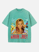 Mariah Carey Print Round Neck T-shirt